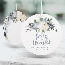 Etiquetas Para Recuerdos Azul polvoriento botánico floreciendo con amor y g