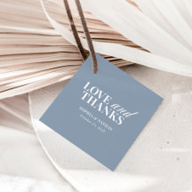 Azul Polvoriento Elegante | Agradecimiento de Boda