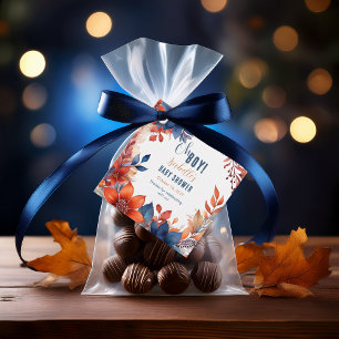 Etiquetas Para Recuerdos Azul Terracota Oh Boy Fall Floral Baby Shower