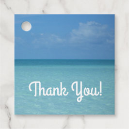 Etiquetas Para Recuerdos Azul turquesa tropical del horizonte del Caribe