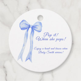 Etiquetas Para Recuerdos Azul un Arco Bebé shower Pop it!