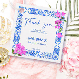 Etiquetas Para Recuerdos Azulejos Buganvilla elegante despedida de soltera