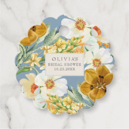 Etiquetas Para Recuerdos Azules polvorientos flores de jardín, ducha de nov