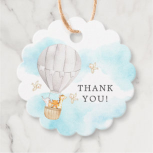 Etiquetas Para Recuerdos Baby Animals Hot Air Balloon Ride Favor Gift