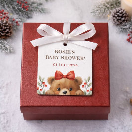 Etiquetas Para Recuerdos Baby Bear y bayas de serbal Baby Shower