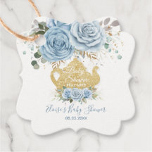 Baby Blue Floral Tea Fiesta Baby Shower Gracias