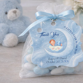 Etiquetas Para Recuerdos Baby Boy Shower Invitan a la Moonlight Stars Water