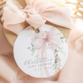 Etiquetas Para Recuerdos Baby in bloom Bow baby Shower Thank you