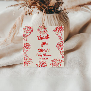 Etiquetas Para Recuerdos Baby In Bloom Hand Drake Floral Baby Shower