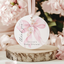 Etiquetas Para Recuerdos Baby in Bloom Rubor pink Bow Floral Gracias