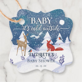Etiquetas Para Recuerdos Baby It's Cold fuera de Winter Woodland Baby Showe