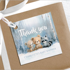 Etiquetas Para Recuerdos Baby it's cold outside Blue Forest Baby Shower