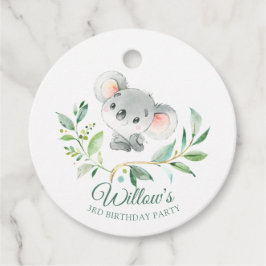 Etiquetas Para Recuerdos Baby Koala Soft Green Eucalyptus Cumpleaños