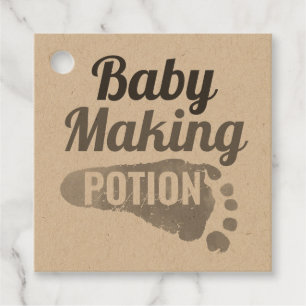 Etiquetas Para Recuerdos Baby Making Potion Gray Footprint Shower Gracias