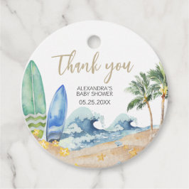 Etiquetas Para Recuerdos Baby on Board Beach Baby Shower Round