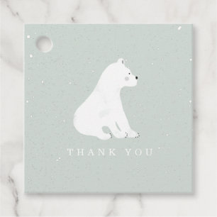 Etiquetas Para Recuerdos Baby Polar Bear Cub Winter Blue Baby Shower