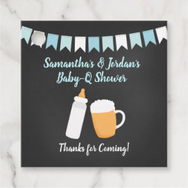 Etiquetas Para Recuerdos Baby-Q Boy Baby Shower Beer Botella Square