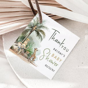 Etiquetas Para Recuerdos Baby Shower: Animales de Safari Jungle Gracias