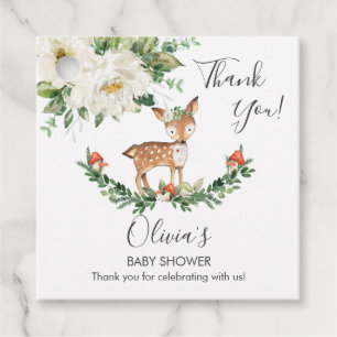 Etiquetas Para Recuerdos Baby Shower: Animales Rústicos De Deer Woodland Gr
