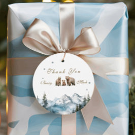 Etiquetas Para Recuerdos Baby Shower Bear Adventure Snowy Mountains