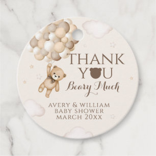 Etiquetas Para Recuerdos Baby Shower Bear Wait Brown Bear Balloon