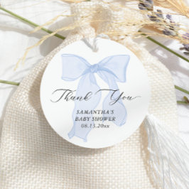 Etiquetas Para Recuerdos Baby Shower Blue Bow Coquette