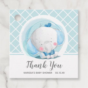 Etiquetas Para Recuerdos Baby Shower Blue Elephant Boy