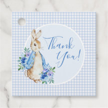 Baby Shower Blue Peter Rabbit Plaid Watercolor
