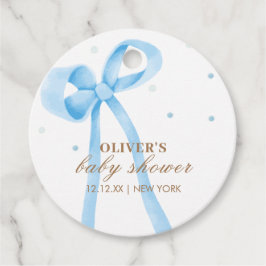 Etiquetas Para Recuerdos Baby Shower Blue Simple Polka Dot