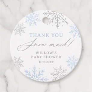 Etiquetas Para Recuerdos Baby Shower Blue Snowflake Muchas Gracias Por La N