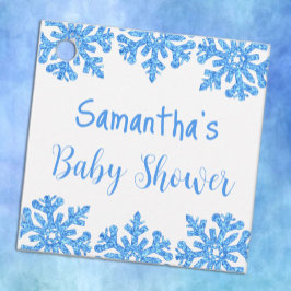 Etiquetas Para Recuerdos Baby Shower Blue Snowflake Winboy Boy