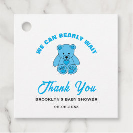 Etiquetas Para Recuerdos Baby Shower Blue Teddy Bear Podemos Esperar