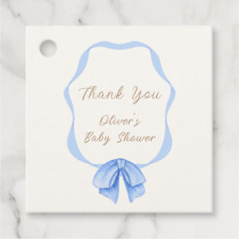 Etiquetas Para Recuerdos Baby Shower Blue Vintage Bow Ribbon Boy