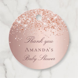 Etiquetas Para Recuerdos Baby Shower blush rosa gold gracias