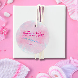 Etiquetas Para Recuerdos Baby Shower Chica acuático rosa y acuático