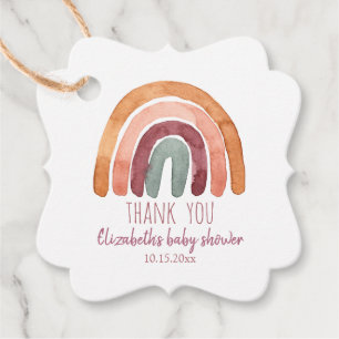 Etiquetas Para Recuerdos Baby Shower, Chica arcoiris de Boho, gracias
