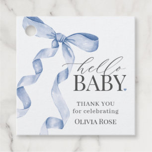 Etiquetas Para Recuerdos Baby Shower Chica Blue Coquette Bow