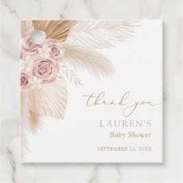 Etiquetas Para Recuerdos Baby Shower Chica de Grass Boho Pampas