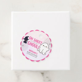 Etiquetas Para Recuerdos Baby Shower Chica de Halloween de Pink Ghoul