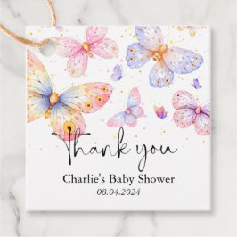 Etiquetas Para Recuerdos Baby Shower Chica de mariposa morada rosa