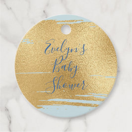 Etiquetas Para Recuerdos Baby Shower Classic Blue and Gold