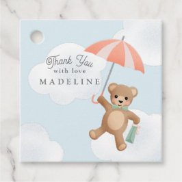 Etiquetas Para Recuerdos Baby Shower Classic Teddy Bear Pastel