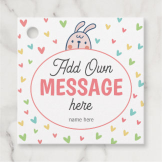 Etiquetas Para Recuerdos Baby Shower conejo de Pascua - Encantador Corazón 