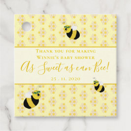 Etiquetas Para Recuerdos Baby Shower Cute Pastel Yellow Bee Honeycomb