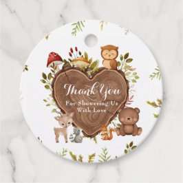 Etiquetas Para Recuerdos Baby Shower de animales de bosque rústico