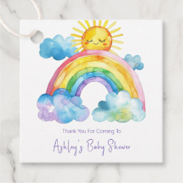 Etiquetas Para Recuerdos Baby Shower de arcoiris acuático