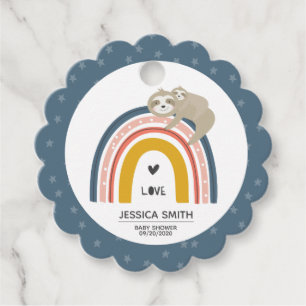 Etiquetas Para Recuerdos Baby Shower de arcoiris de Mommy y Baby Slote
