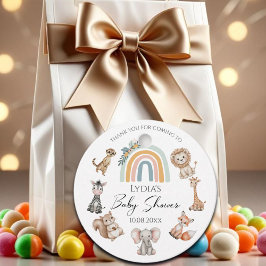 Etiquetas Para Recuerdos Baby Shower de Boho Woodland Jungle Animals