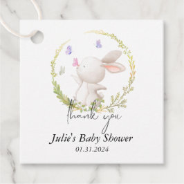 Etiquetas Para Recuerdos Baby Shower de Bunny y Butterflies minimalistas