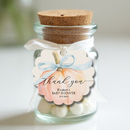 Etiquetas Para Recuerdos Baby Shower de calabaza azul